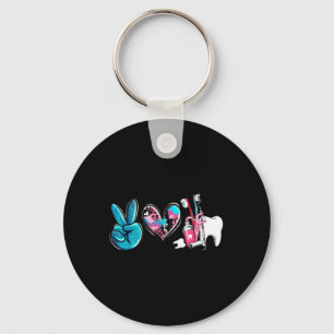 Porte-clés Western Peace Love Dentist Dental Hygienist Orthod