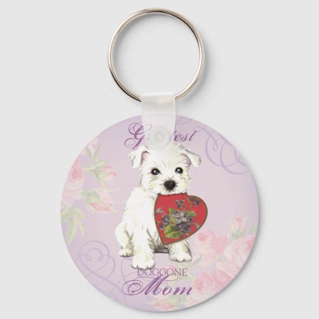 Porte-clés Westie Heart Maman (Recto)