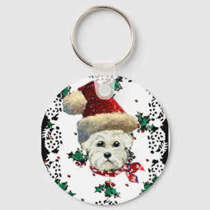 Porte-clés Westie Santa