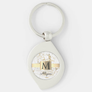 Porte-clés Wh & Gold Marble Gold Box, DO-IT-YOURSELF Nom Noir