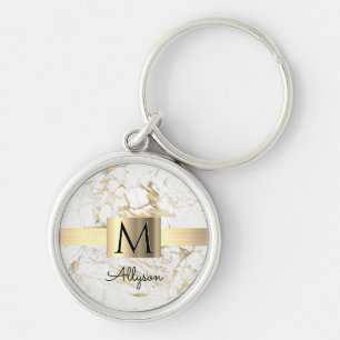 Porte-clés Wh & Gold Marble Gold Box, do-it-yourself Nom Noir