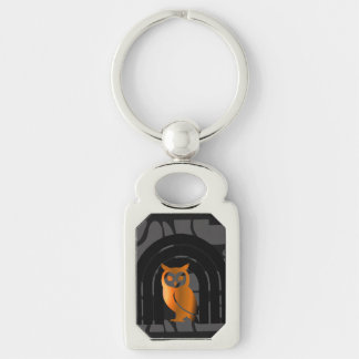 Porte-clés Whimsical Boho Owl & Tropical Monstera Leaf