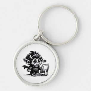 Porte-clés Whimsigoth Cyborg Internet Troll Design d'art Vint