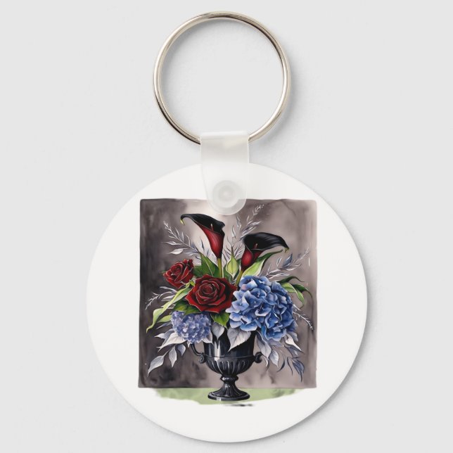Porte-clés Whimsigothique - Gothique Floral Vase esthétique C (Recto)