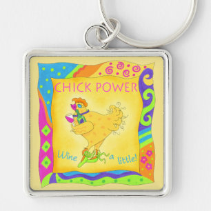 Porte-clés Whimsy Wine a Little Chick Power Yellow