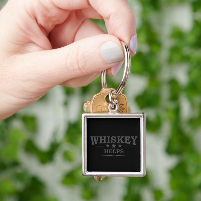 Porte-clés Whiskey aide à boire de l'alcool en disant (main)