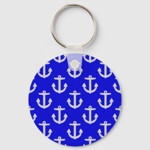Porte-clés White Anchors On Blue Background