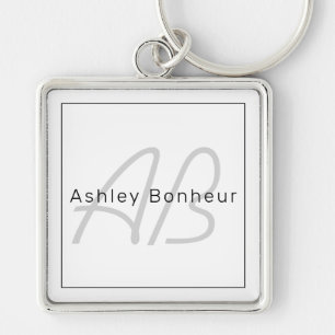Porte-clés White Grey et Black   Cool Name & Monogram