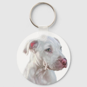 Porte-clés White Pitbull Puppy