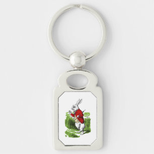 Porte-clés White Rabbit looking at watch. Illustration