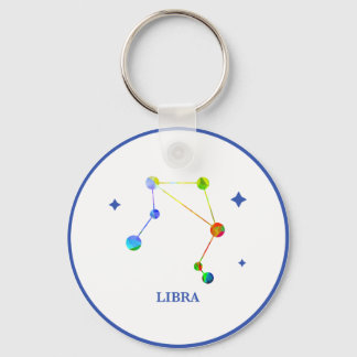 Porte-clés White Zodiac Libra Rainbow Porte - clé