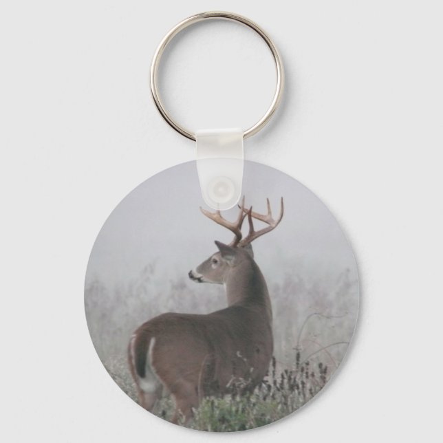 Porte-clés Whitetail Buck dans le brouillard matinal (Recto)