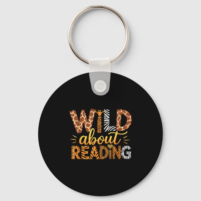 Porte-clés Wild About Reading Safari Animal Print Graphic  (Recto)