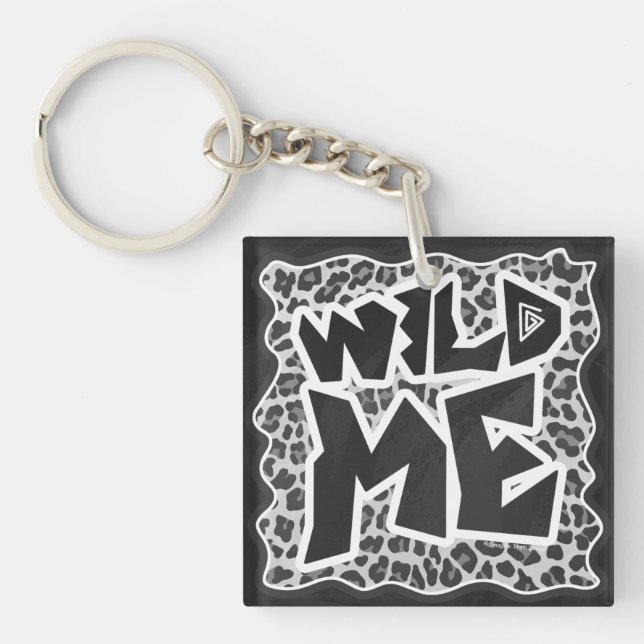 Porte-clés Wild Me Leopard blanc et noir (Devant)
