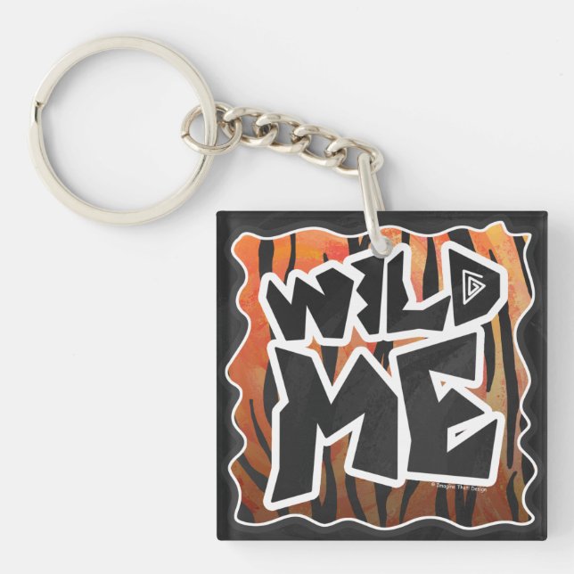 Porte-clés Wild Me Tiger Hot orange et noir (Devant)