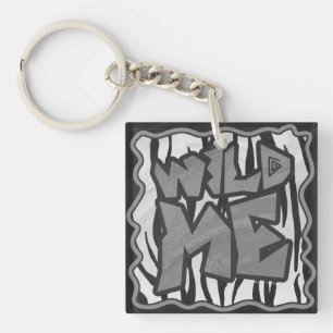 Porte-clés Wild Me Tiger noir et blanc