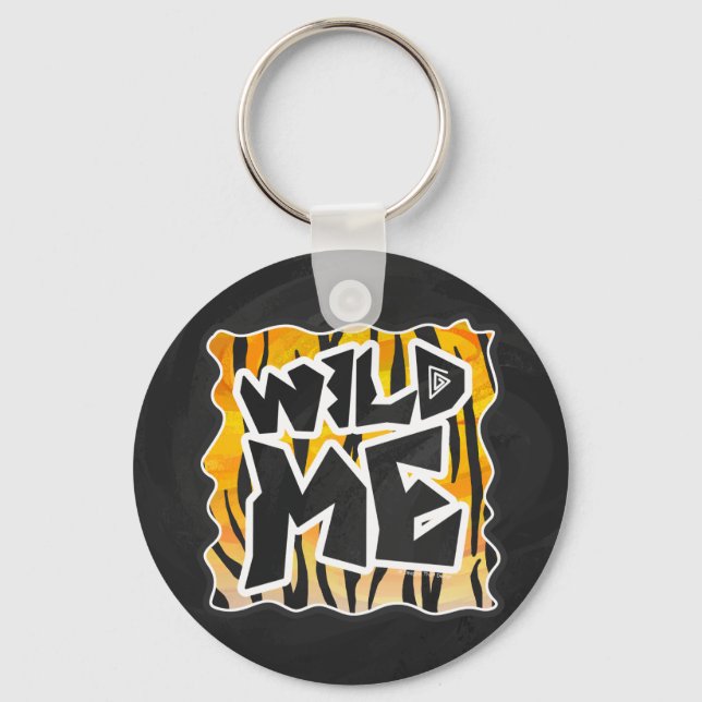 Porte-clés Wild Me Tiger orange et noir (Recto)