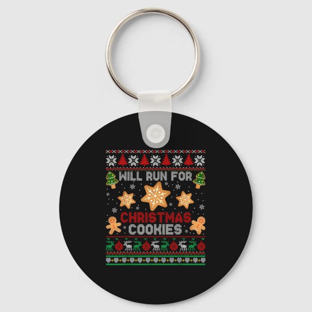 Porte-clés Will Run For Christmas Cookies Gingerbread Lover U (Recto)