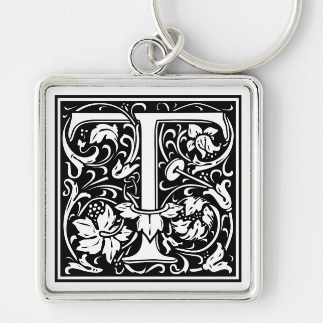 Porte-clés William Morris Alphabet "T" (Devant)