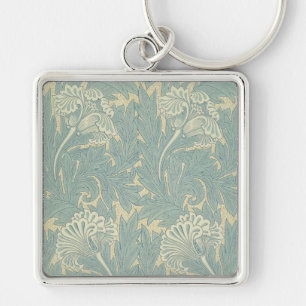 Porte-clés William Morris Classique Tulipe Bleu Floral