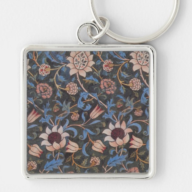 Porte-clés William Morris Evenlode Textile Floral Art (Devant)