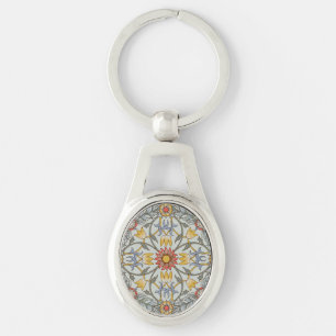 Porte-clés William Morris Floral Circle Flower Illustration