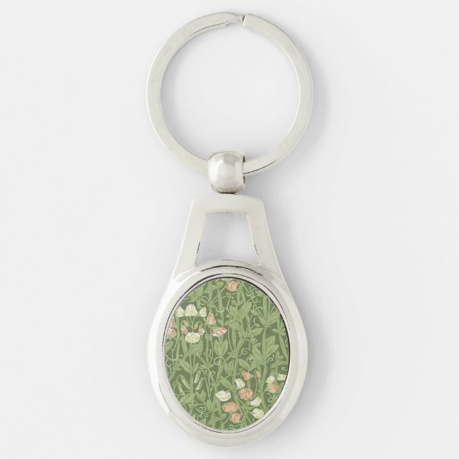 Porte-clés William Morris Sweet Pea Floral Design (Devant)