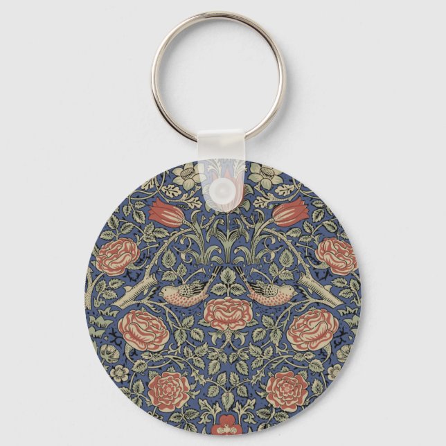 Porte-clés William Morris Tudor Fond d'écran Rose (Recto)