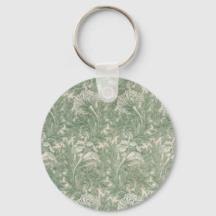 Porte-clés william morris tulip wallpaper textile green