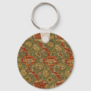 Porte-clés William Morris Wandle Anglais Floral Damask Design