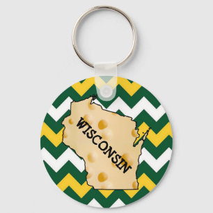 Porte-clés Wisconsin Green and Gold Football Cheesehead