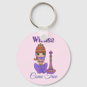 Porte-clés Wishes Come True Purple Genie Girl Magic Bottle