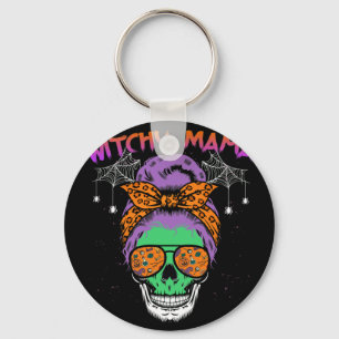 Porte-clés Witchy Mama Halloween Skull Witch Maman