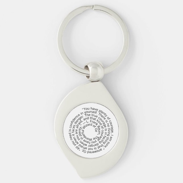 Porte-clés Wizard of Oz courage quote keychain (Devant)