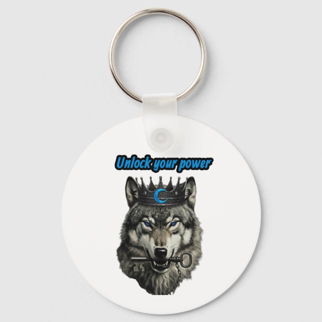 Porte-clés wolf king unlock your power (Recto)
