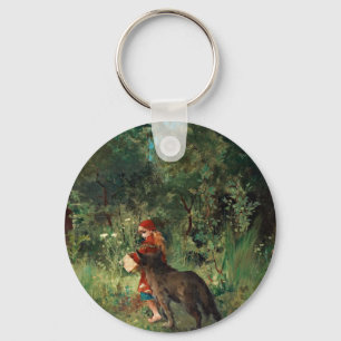 Porte-clés Wolf sur le chemin avec rouge