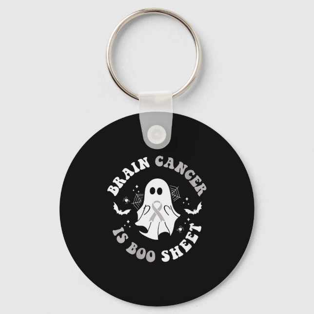 Porte-clés Womens Brain Cancer Is Boo Sheet Ghost Ribbon Awar (Recto)