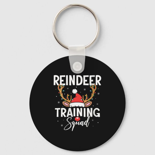 Porte-clés Womens Christmas Running Team Funny Reindeer Train (Recto)
