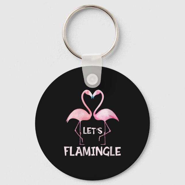 Porte-clés Womens Cute Let's Flamingle Nk Flamingo Summer Lov (Recto)