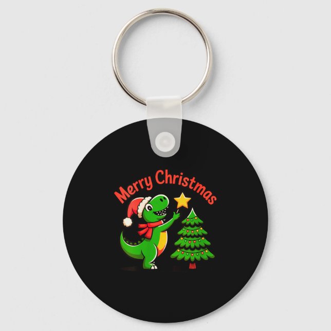 Porte-clés Womens Dinosaur Christmas Merry Christmas T-rex De (Recto)