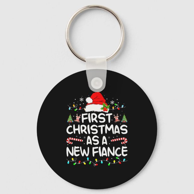 Porte-clés Womens First Christmas With My Hot New Fiance Enga (Recto)