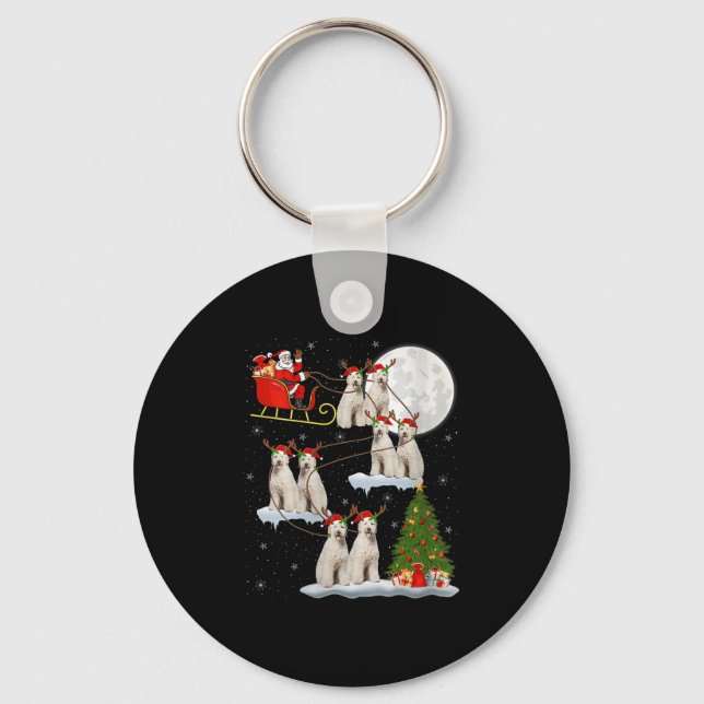 Porte-clés Womens Labradoodle Dog Santa Sleigh Flying Funny M (Recto)