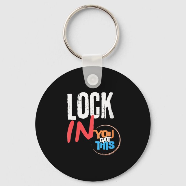 Porte-clés Womens Lock In You Got This Teacher Testing Motiva (Recto)