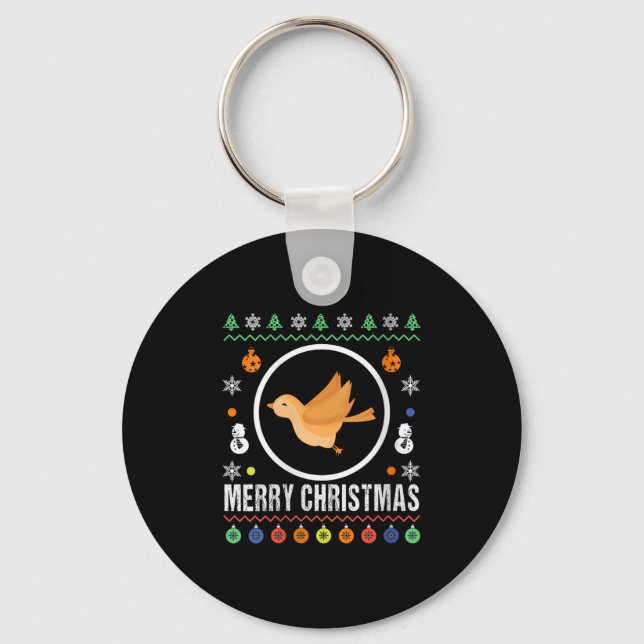 Porte-clés Womens Merry Christmas Bird Ugly Sweater Xmas Knit (Recto)
