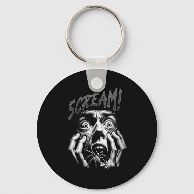 Porte-clés Womens Scream Horror Face Sder Terror Creepy Arach (Recto)