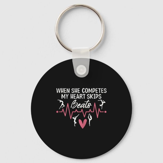 Porte-clés Womens When She Competes My Heart Skips Beats Prou (Recto)