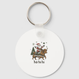 Porte-clés Womens Xmas Tree Lighting Santa Riding Highland Co