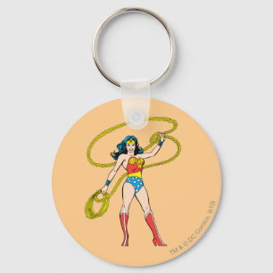 Porte-clés Wonder Woman debout avec Lasso
