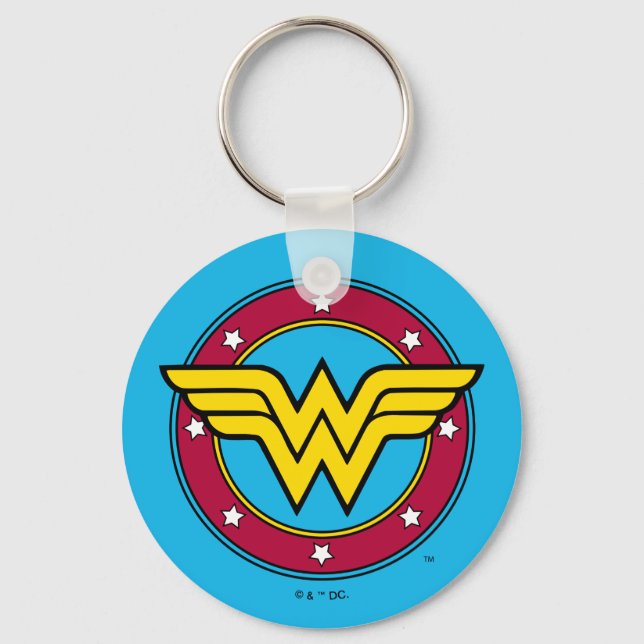 Porte-clés Wonder Woman | Logo Cercle & Etoiles (Recto)