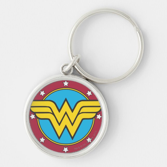 Porte-clés Wonder Woman | Logo Cercle & Etoiles (Devant)